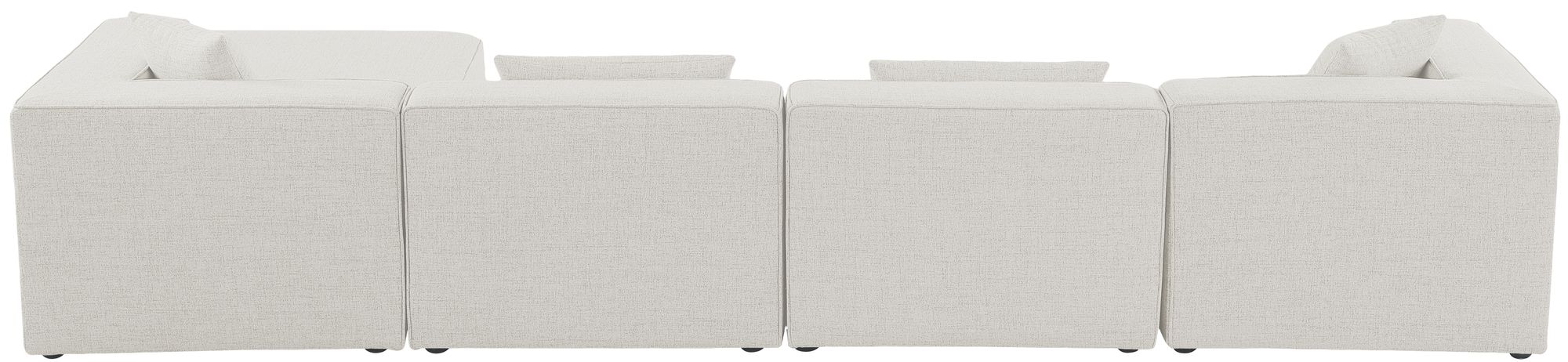 Cube 144" 5-Piece Linen Fabric Modular Sectional