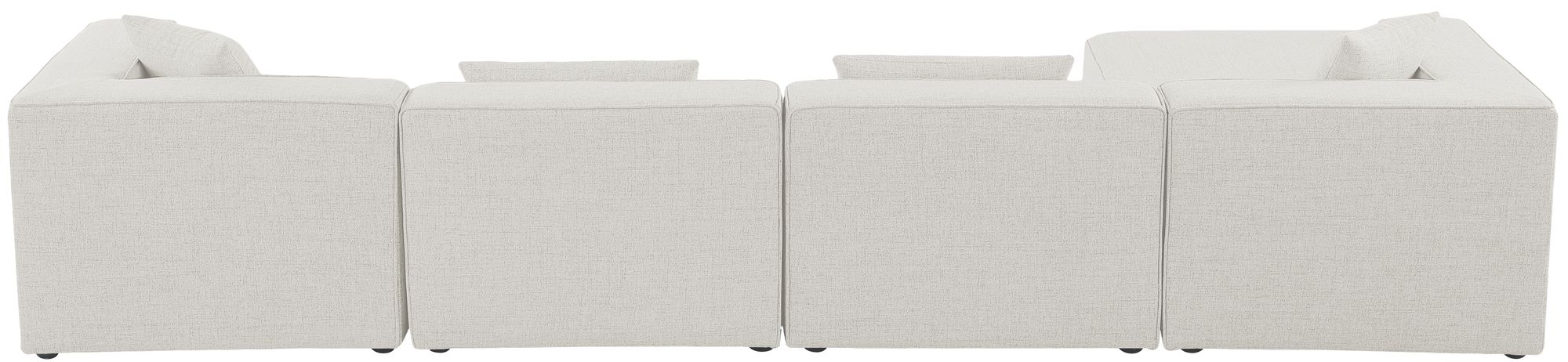 Cube 144" 5-Piece Linen Fabric Modular Sectional