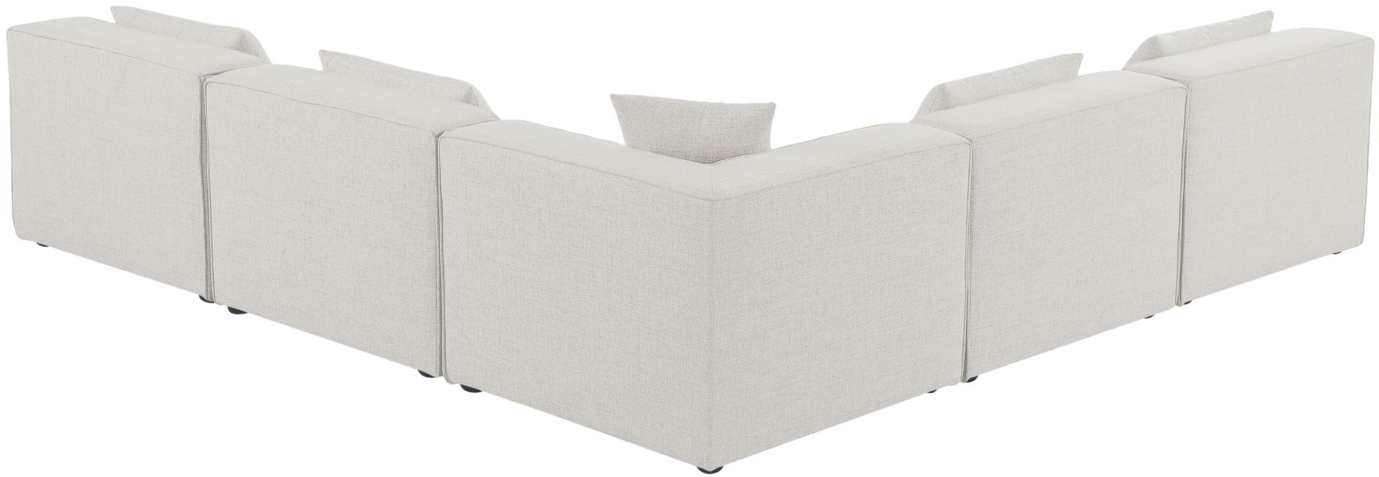 Cube 108" 5-Piece Linen Fabric Modular Armless Sectional