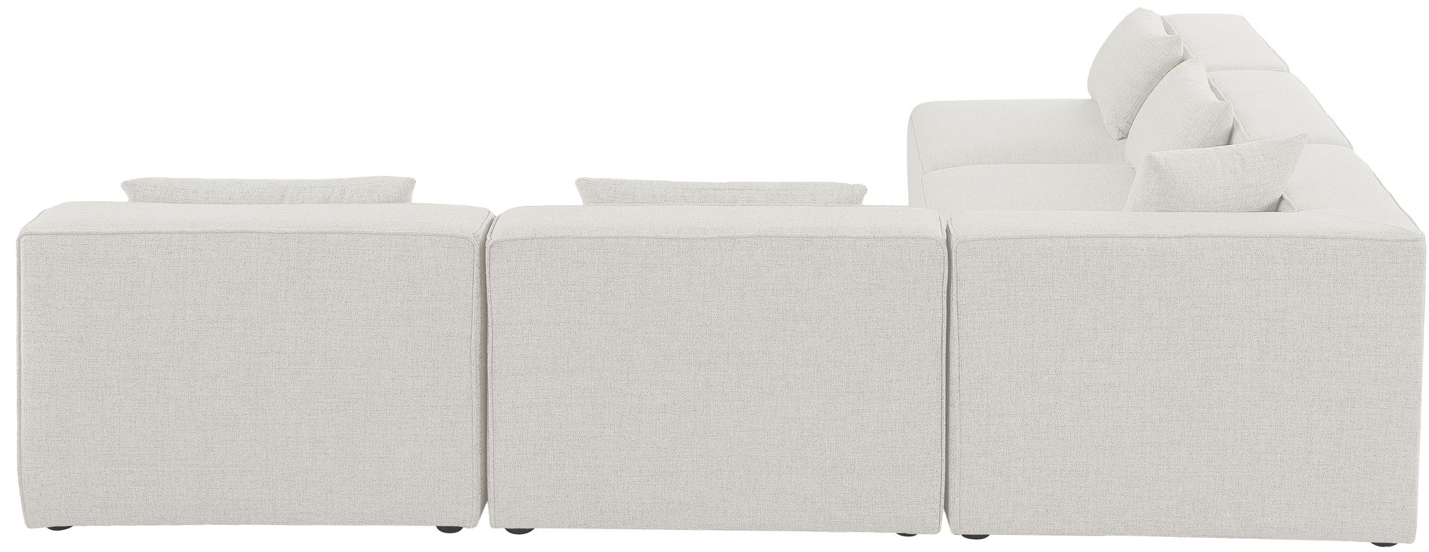 Cube 108" 5-Piece Linen Fabric Modular Armless Sectional