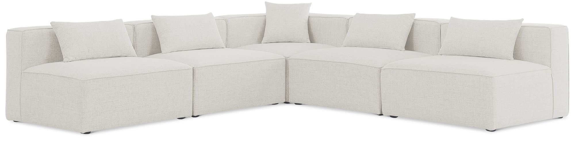 Cube 108" 5-Piece Linen Fabric Modular Armless Sectional