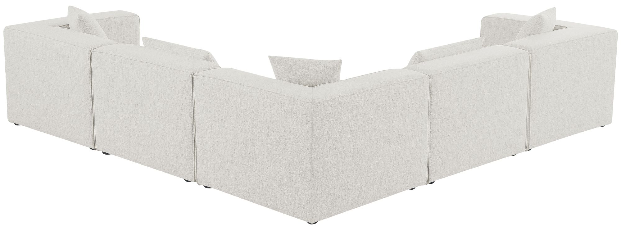 Cube 108" 5-Piece Linen Fabric Modular Sectional