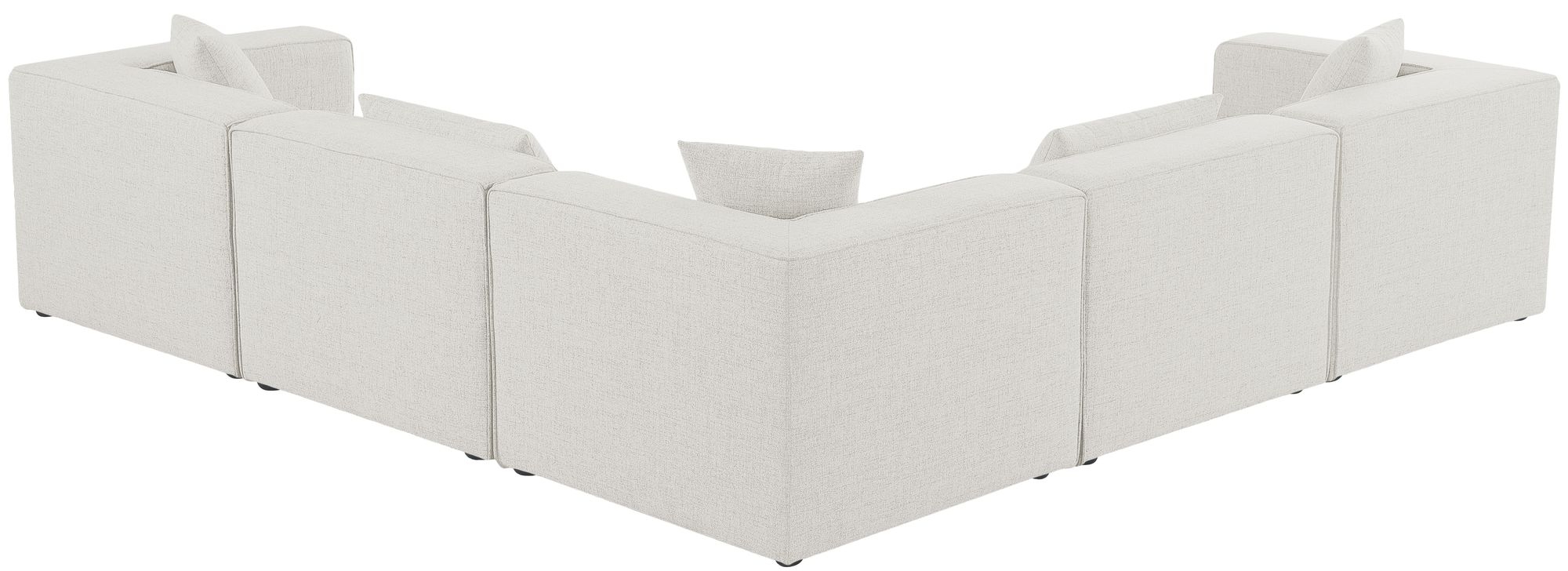 Cube 108" 5-Piece Linen Fabric Modular Sectional