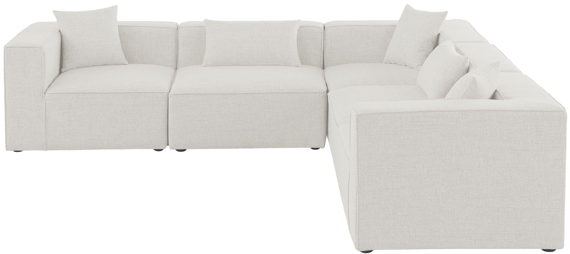 Cube 108" 5-Piece Linen Fabric Modular Sectional