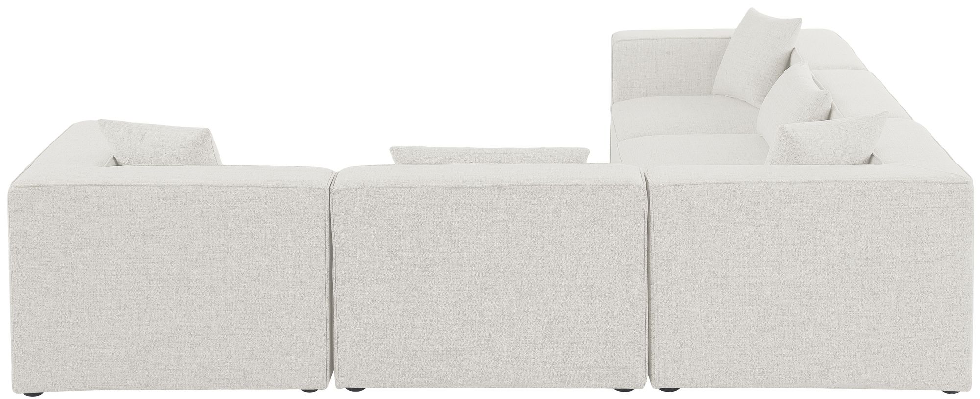 Cube 108" 5-Piece Linen Fabric Modular Sectional