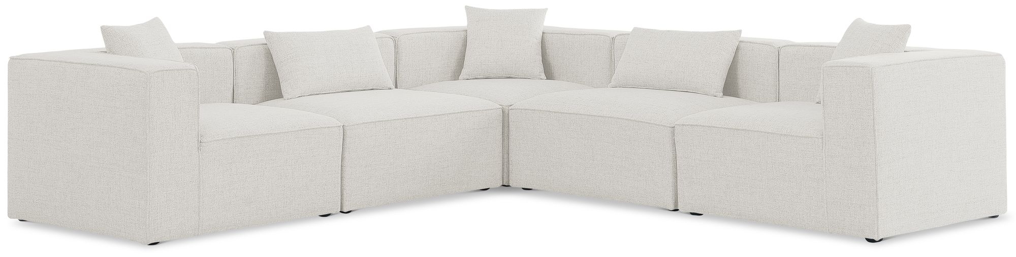 Cube 108" 5-Piece Linen Fabric Modular Sectional