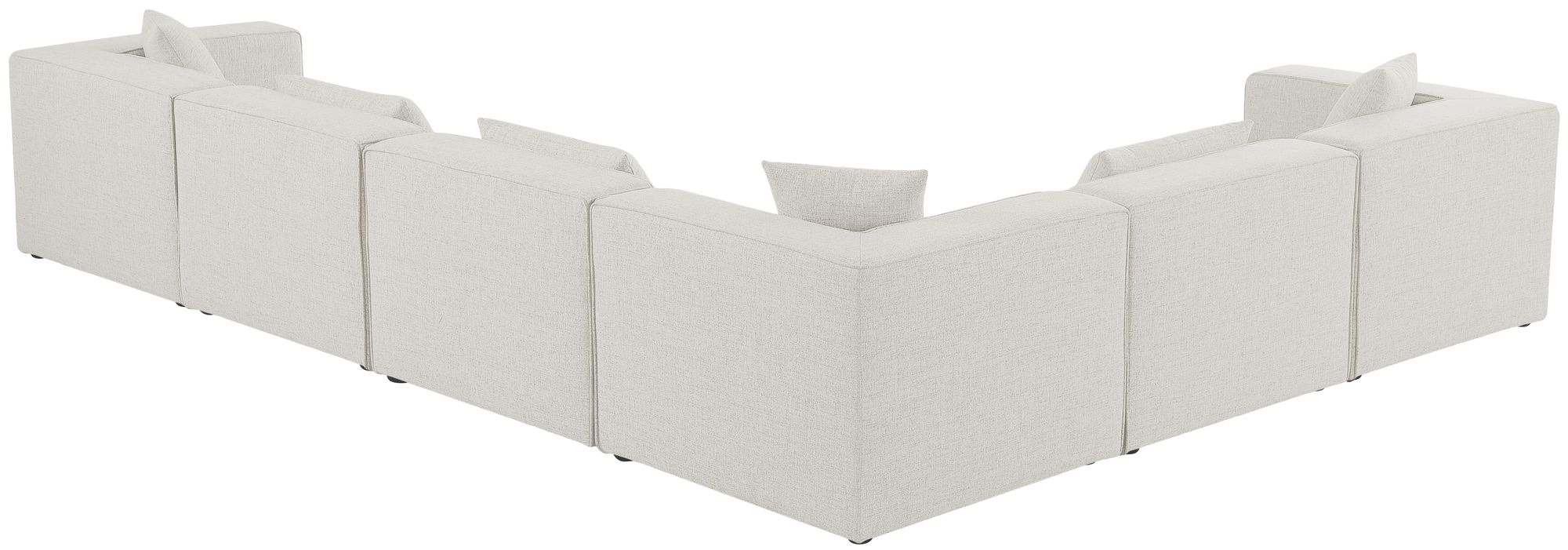Cube 144" 6-Piece Linen Fabric Modular Sectional