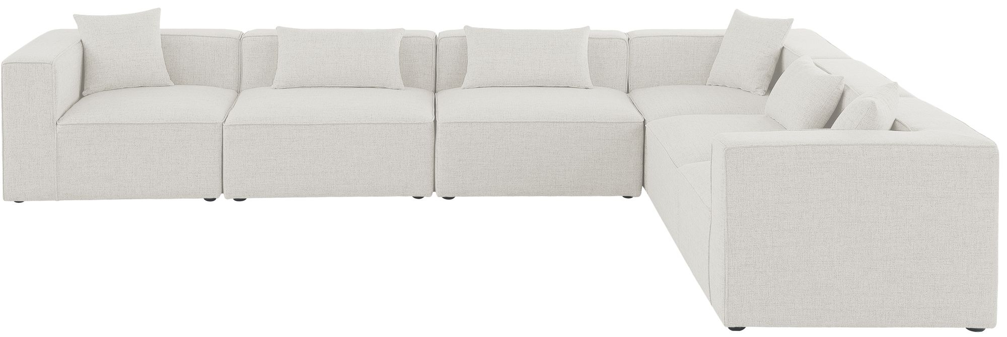 Cube 144" 6-Piece Linen Fabric Modular Sectional