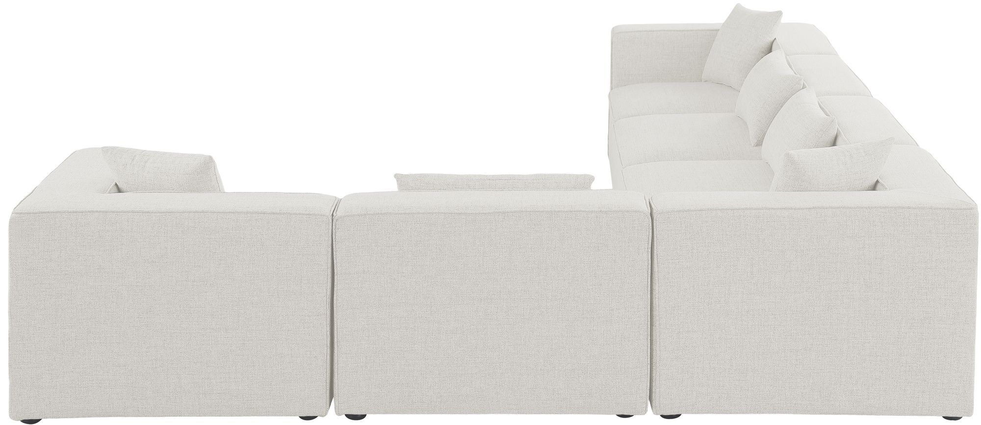 Cube 144" 6-Piece Linen Fabric Modular Sectional