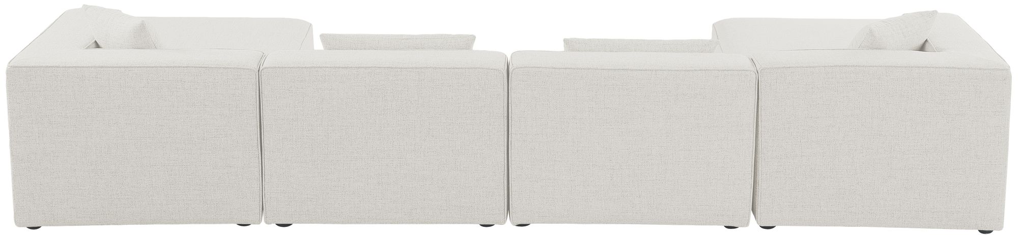 Cube 144" 6-Piece Linen Fabric Modular U-Shape Sectional