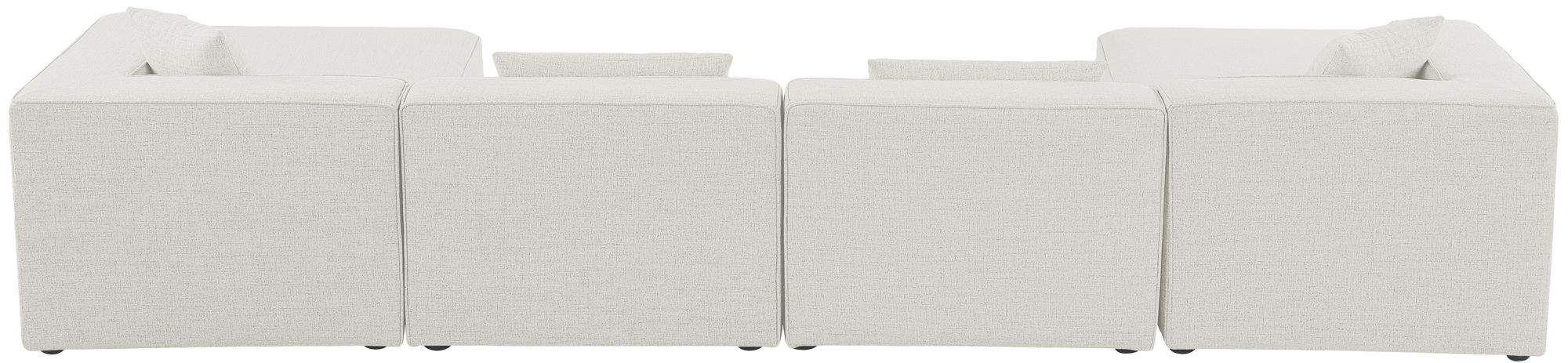 Cube 144" 6-Piece Linen Fabric Modular U-Shape Sectional