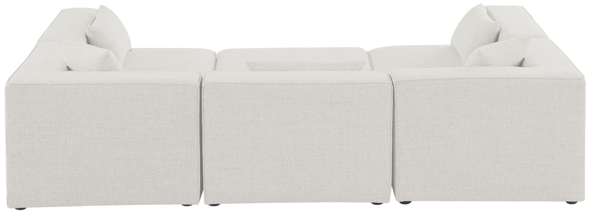 Cube 108" 6-Piece Linen Fabric Modular Sectional