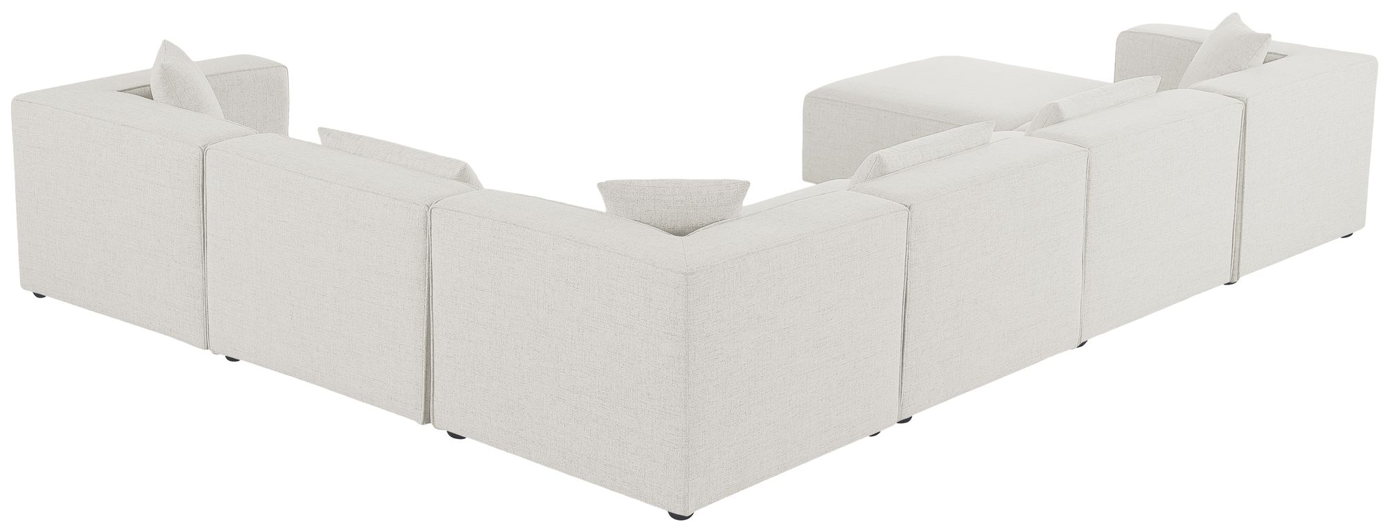 Cube 144" 7-Piece Linen Fabric Modular Sectional