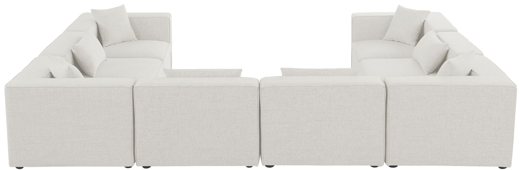 Cube 144" 8-Piece Linen Fabric Modular Sectional