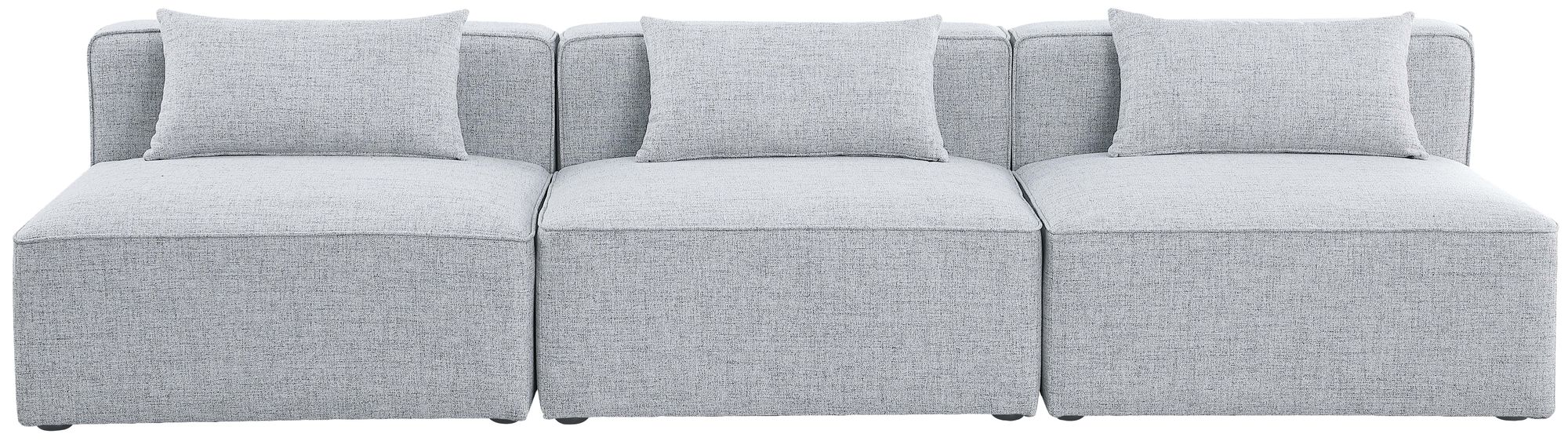 Cube 108" Linen Fabric Modular Armless Sofa