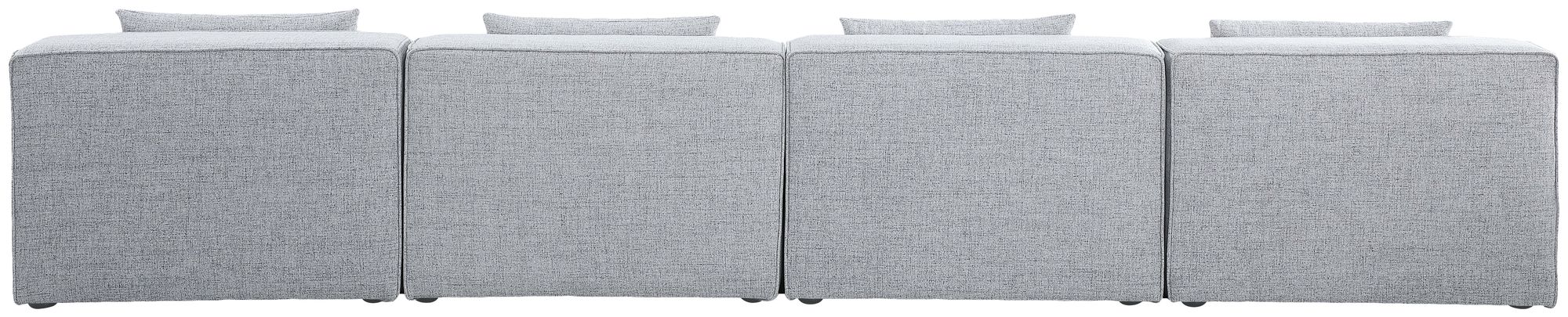 Cube 144" Linen Fabric Modular Armless Sofa