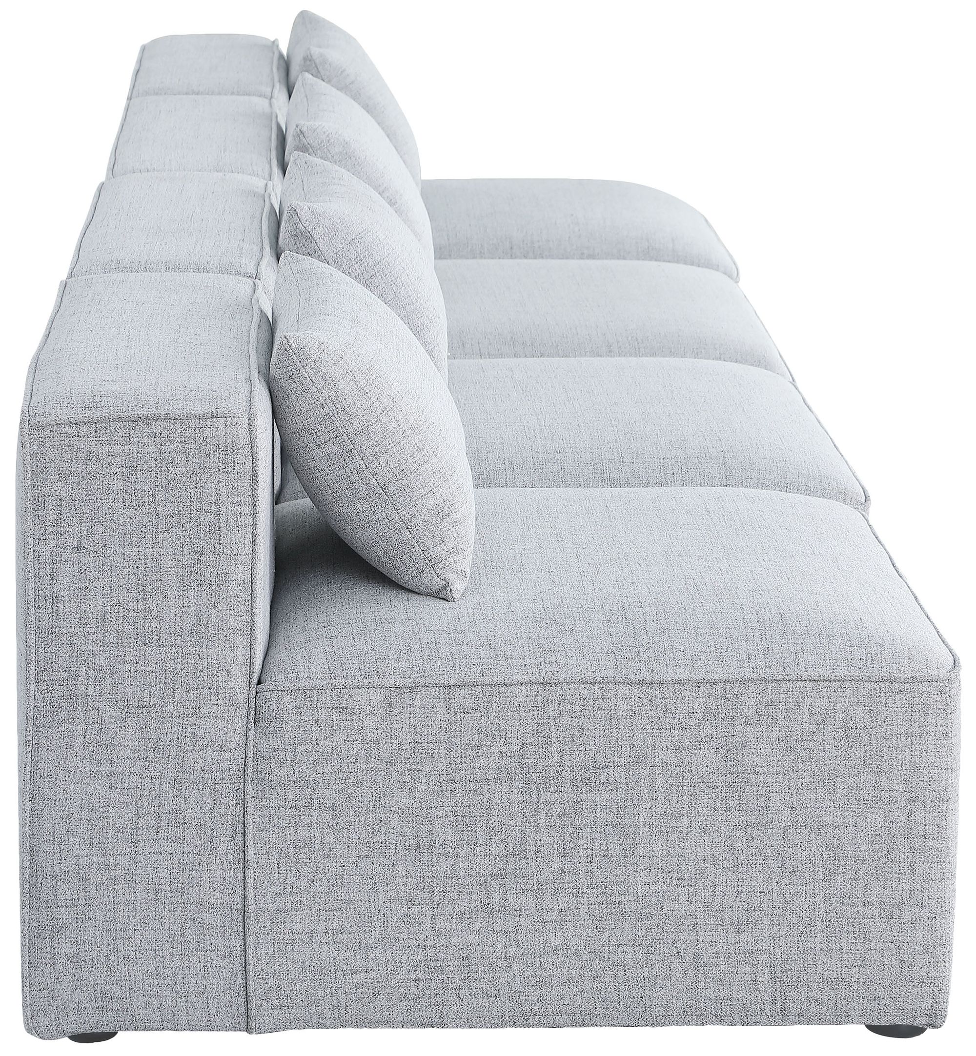 Cube 144" Linen Fabric Modular Armless Sofa