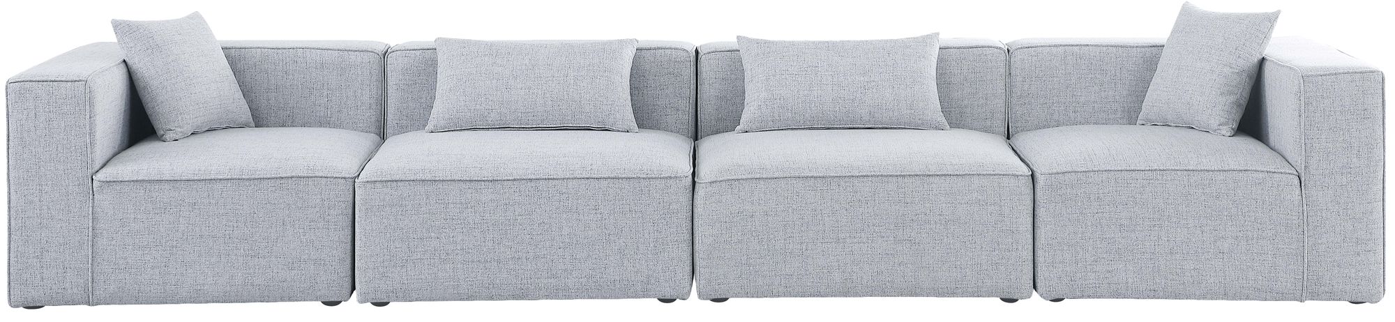 Cube 144" Linen Fabric Modular Sofa