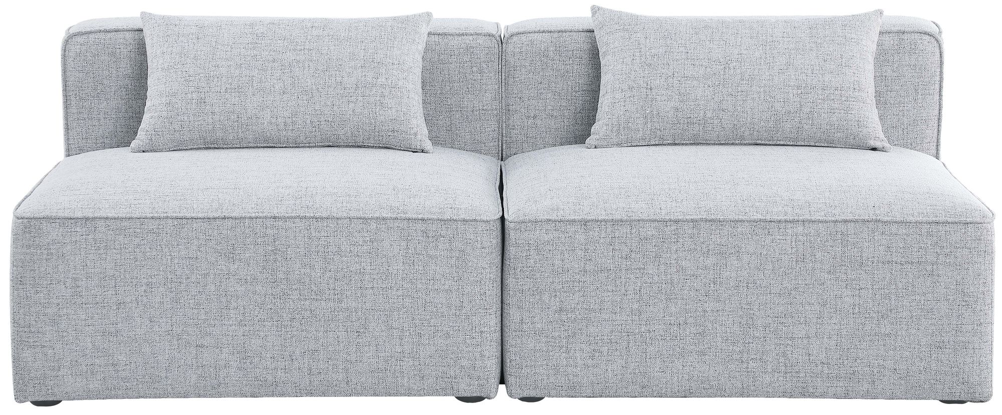 Cube 72" Linen Fabric Modular Armless Sofa