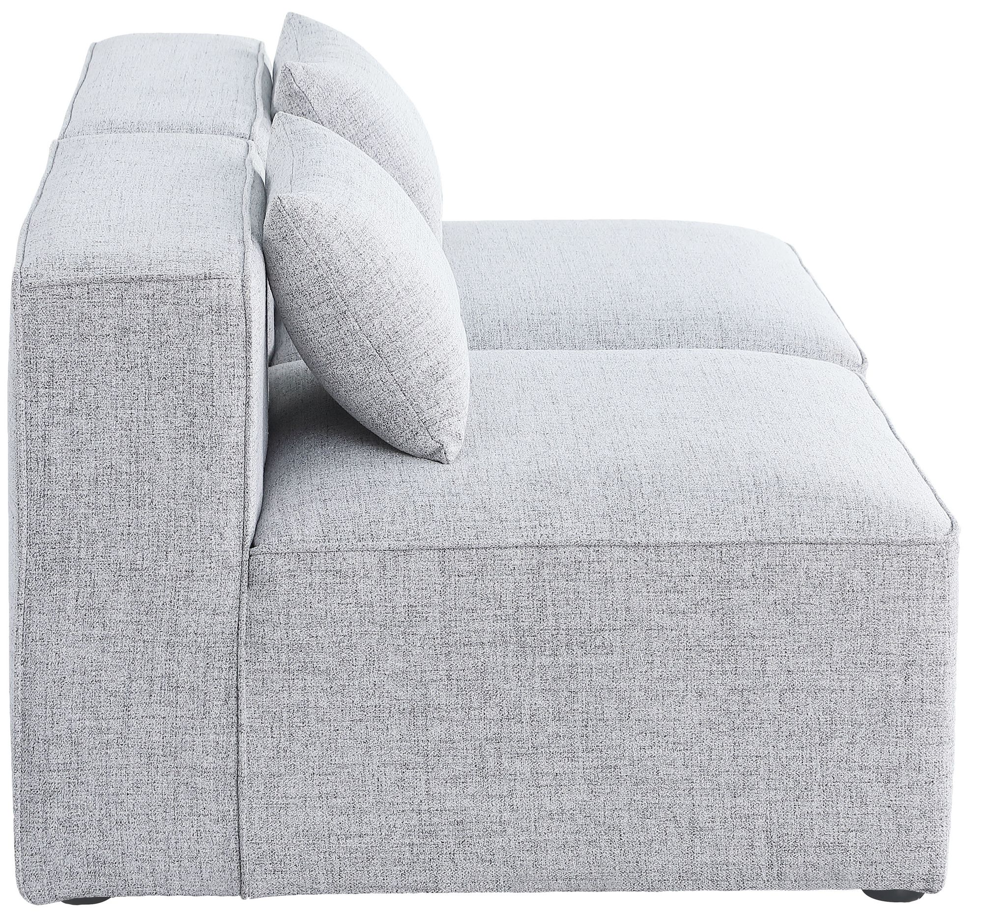 Cube 72" Linen Fabric Modular Armless Sofa