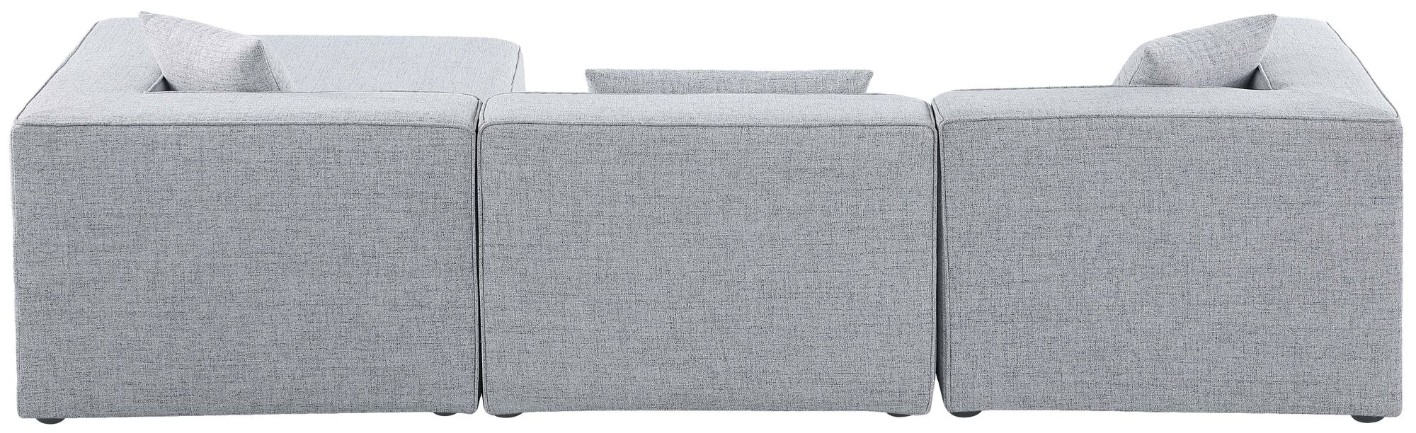 Cube 108" 4-Piece Linen Fabric Modular Sectional