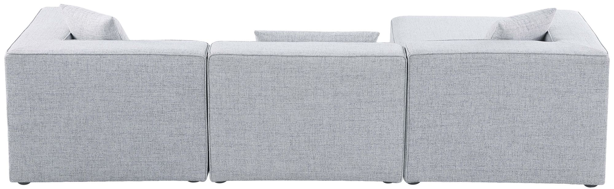 Cube 108" 4-Piece Linen Fabric Modular Sectional