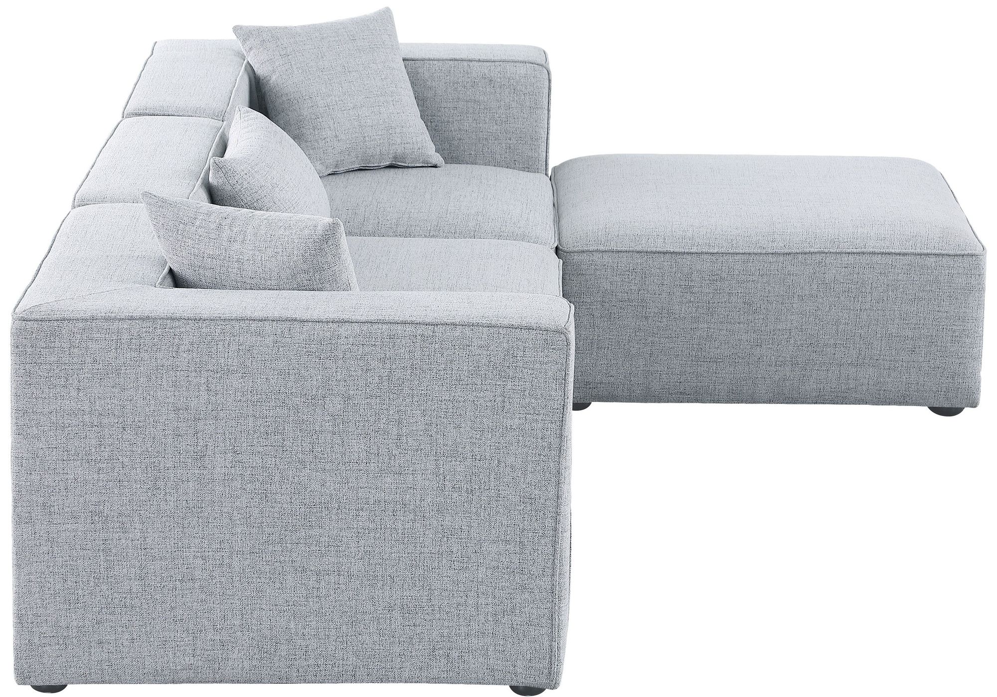 Cube 108" 4-Piece Linen Fabric Modular Sectional