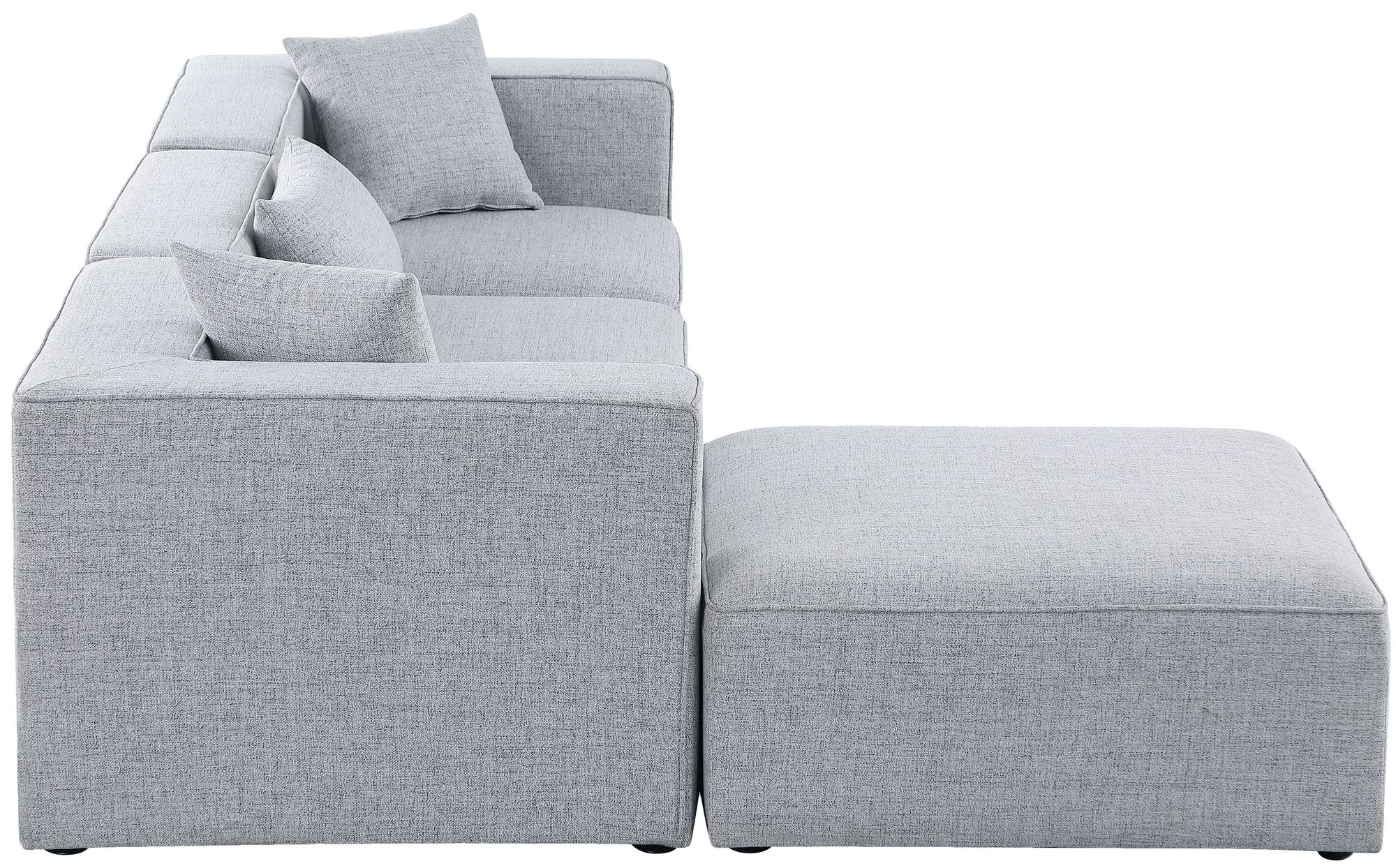 Cube 108" 4-Piece Linen Fabric Modular Sectional
