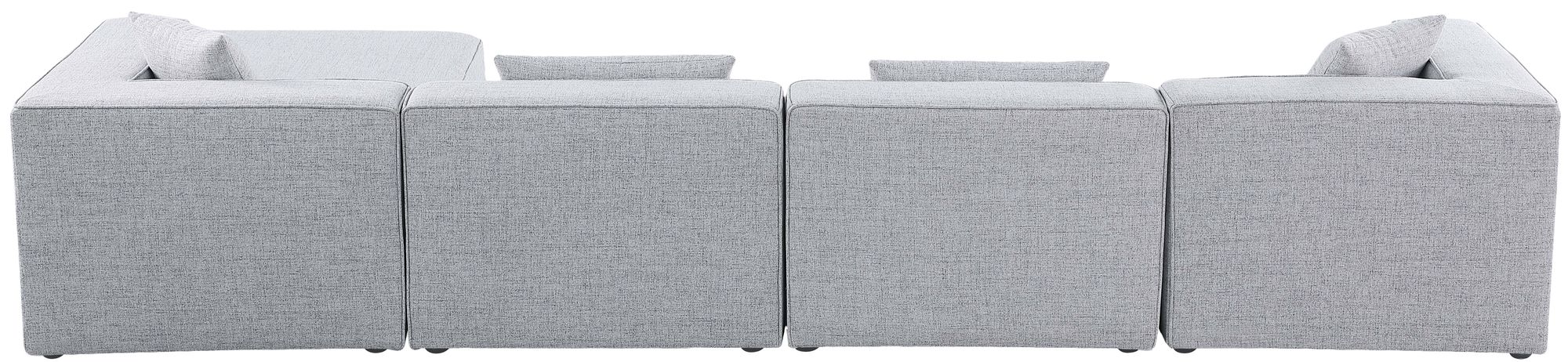 Cube 144" 5-Piece Linen Fabric Modular Sectional