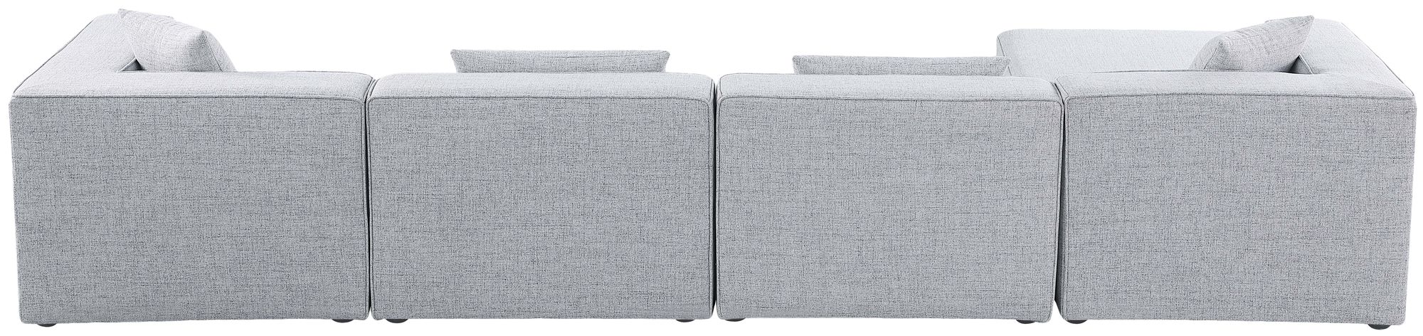 Cube 144" 5-Piece Linen Fabric Modular Sectional