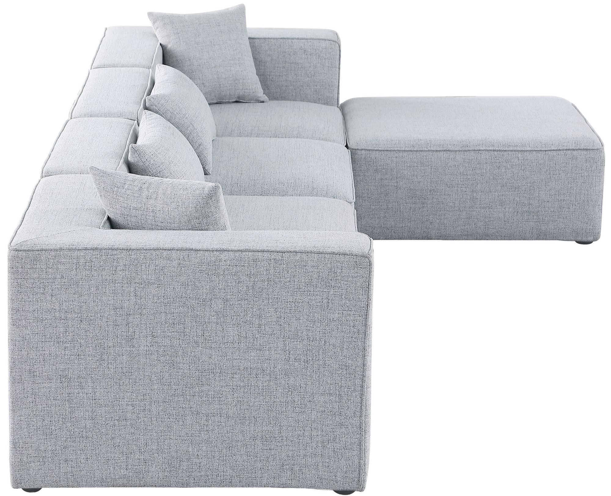 Cube 144" 5-Piece Linen Fabric Modular Sectional