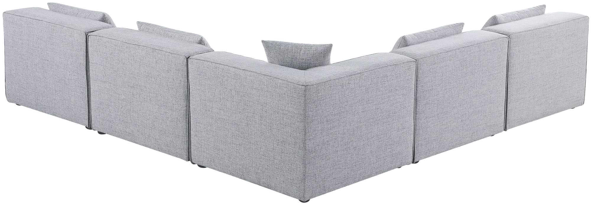 Cube 108" 5-Piece Linen Fabric Modular Armless Sectional