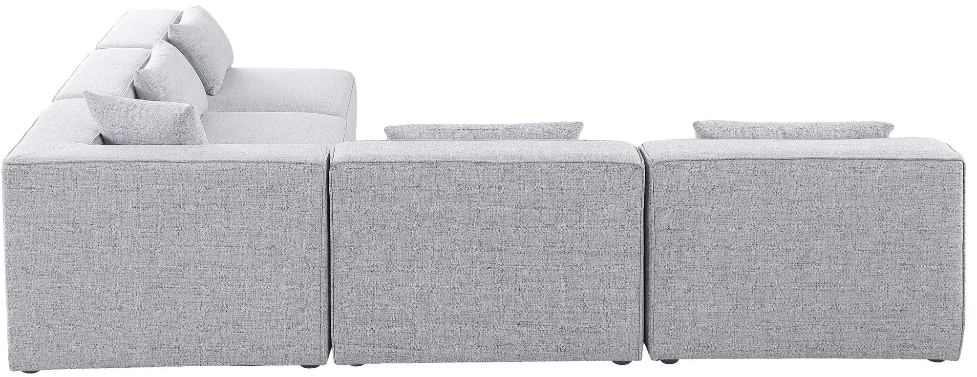 Cube 108" 5-Piece Linen Fabric Modular Armless Sectional