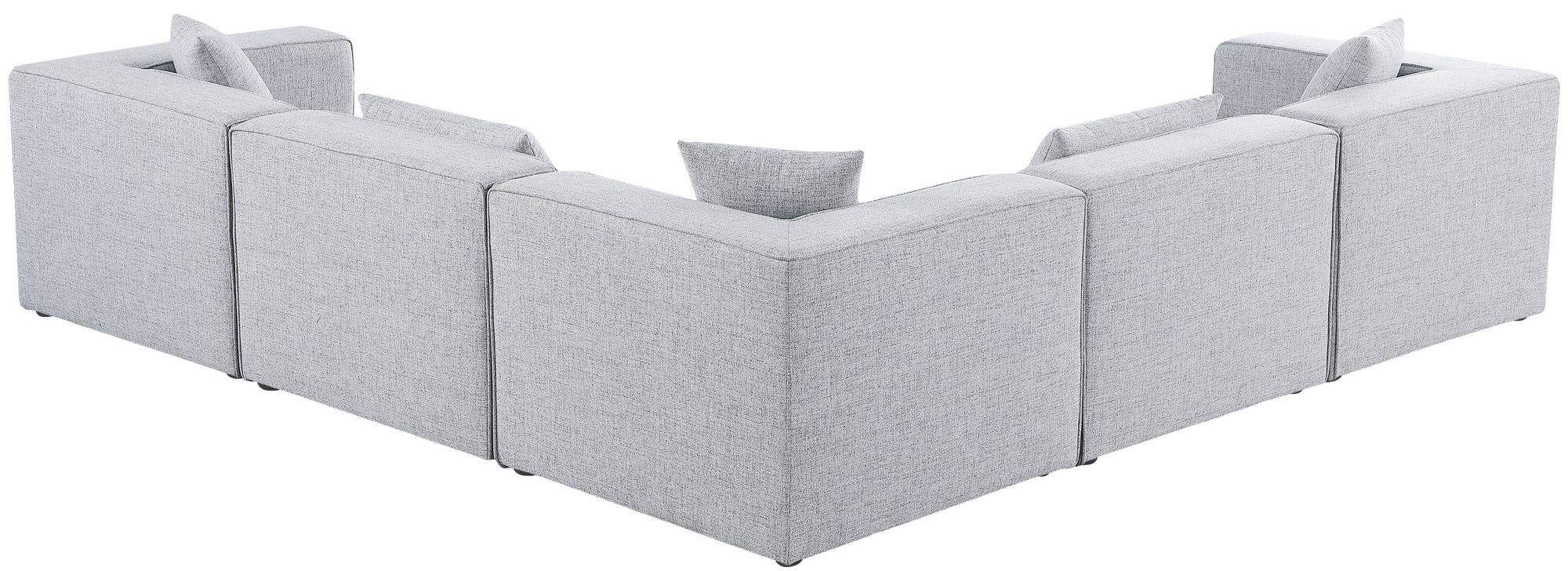 Cube 108" 5-Piece Linen Fabric Modular Sectional