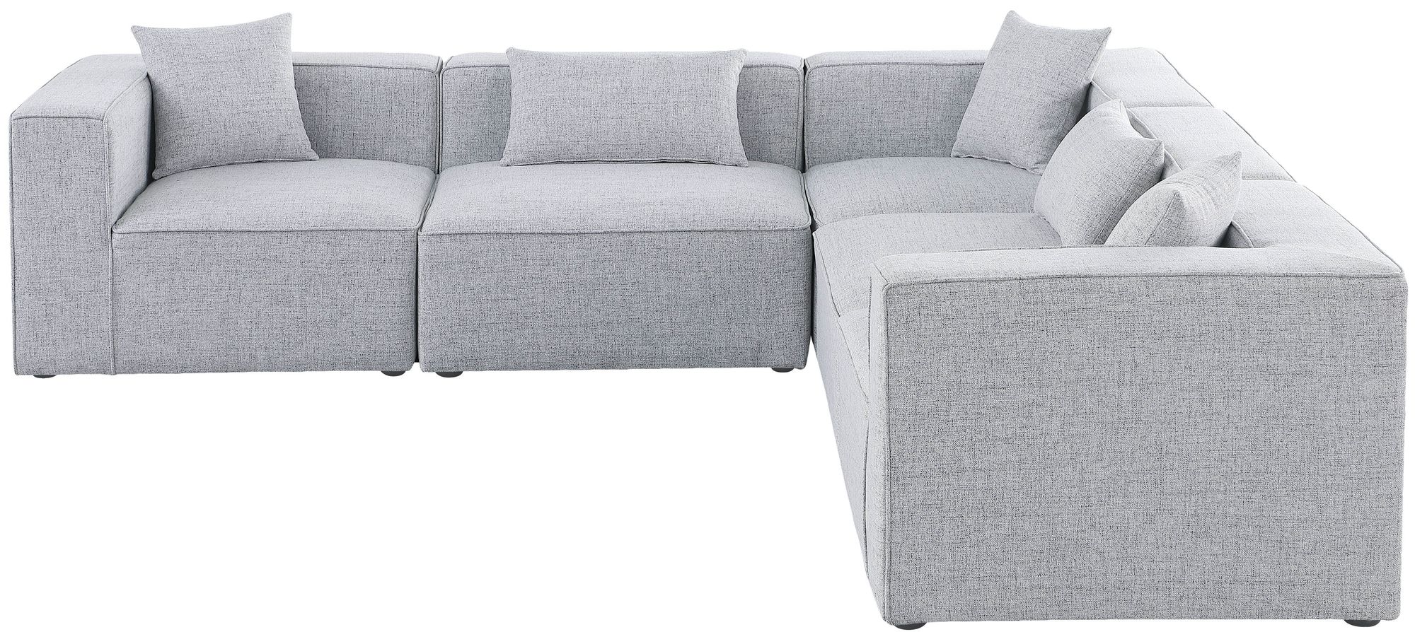 Cube 108" 5-Piece Linen Fabric Modular Sectional
