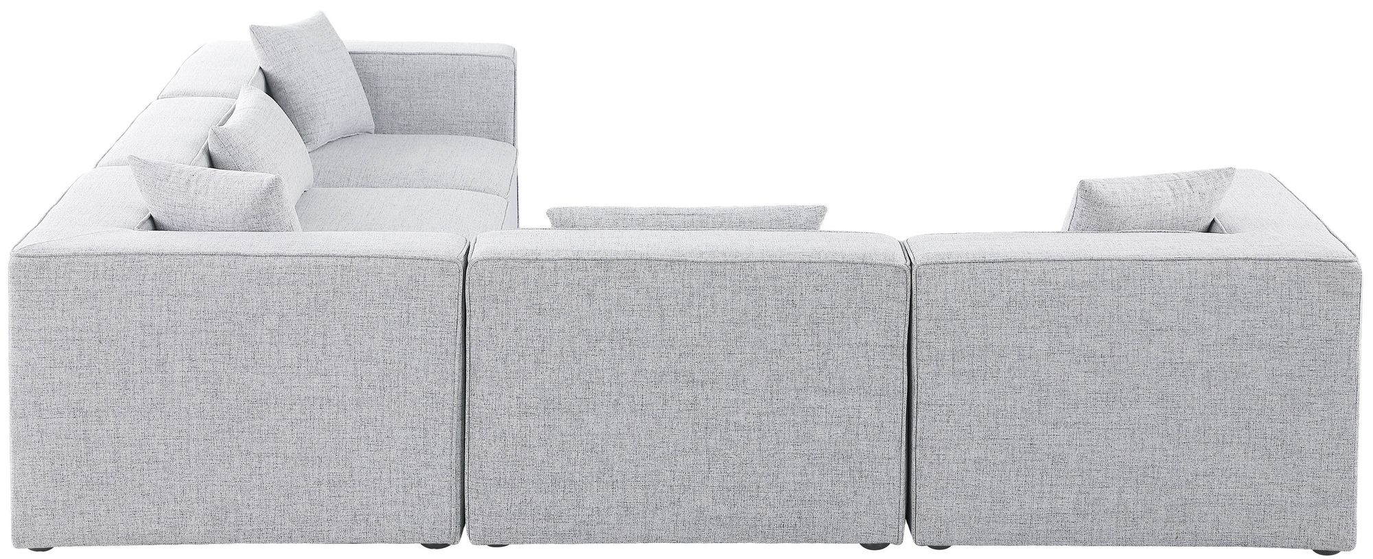 Cube 108" 5-Piece Linen Fabric Modular Sectional