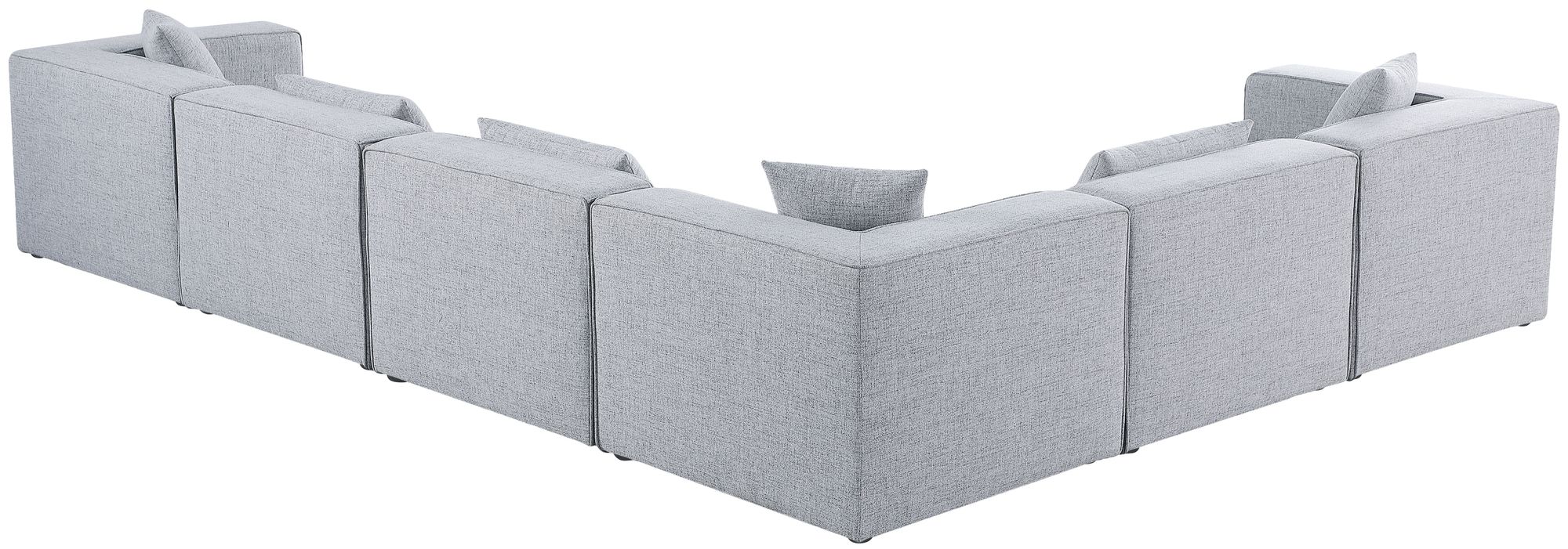 Cube 144" 6-Piece Linen Fabric Modular Sectional