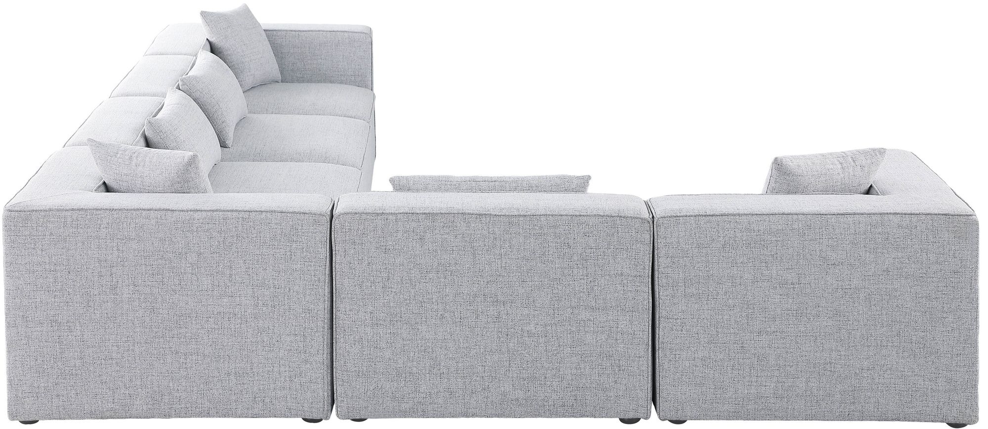 Cube 144" 6-Piece Linen Fabric Modular Sectional