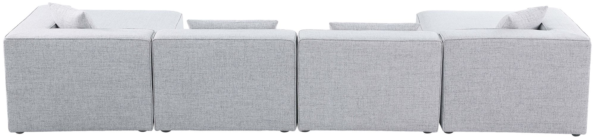 Cube 144" 6-Piece Linen Fabric Modular U-Shape Sectional