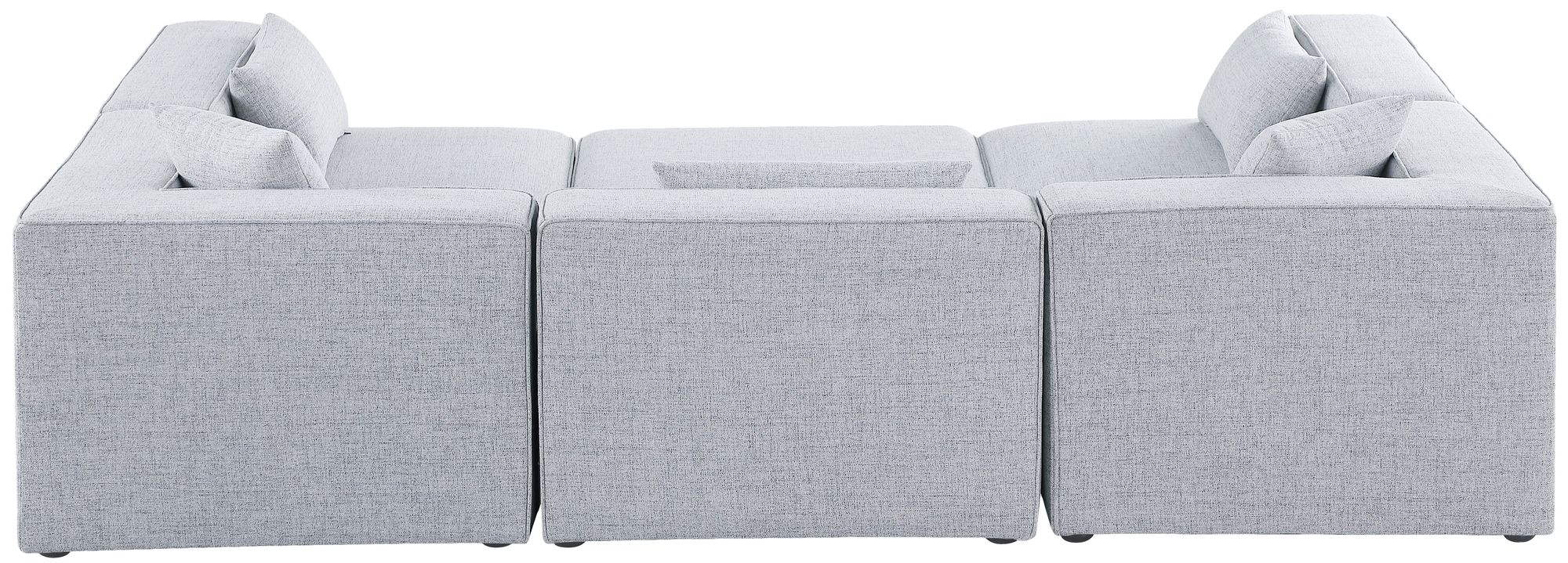 Cube 108" 6-Piece Linen Fabric Modular Sectional