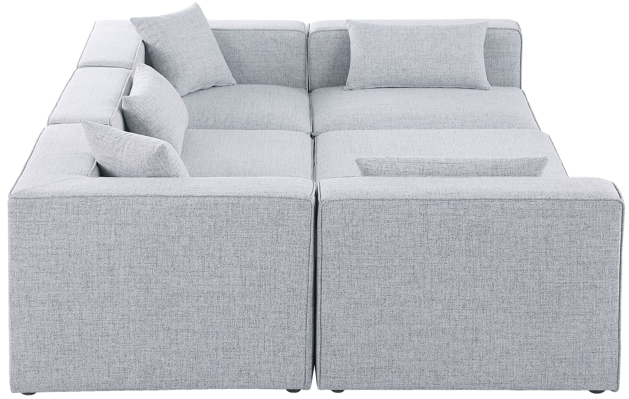 Cube 108" 6-Piece Linen Fabric Modular Sectional