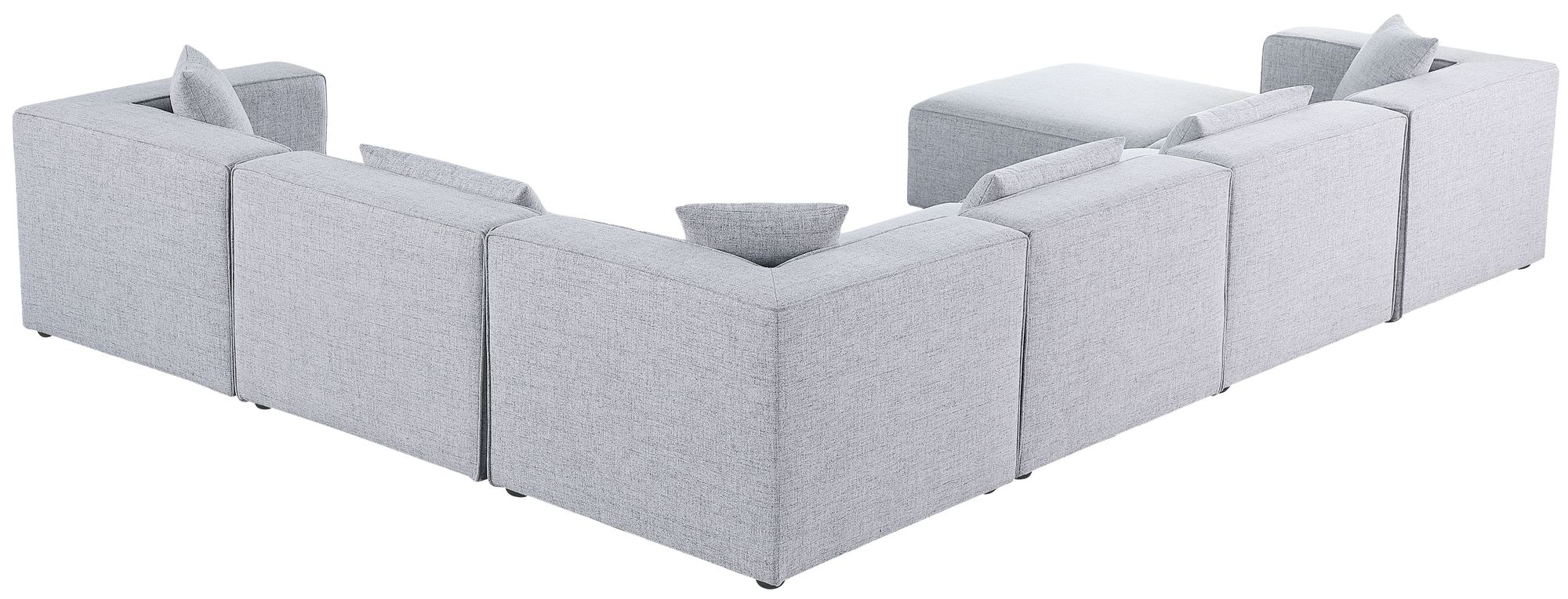 Cube 144" 7-Piece Linen Fabric Modular Sectional