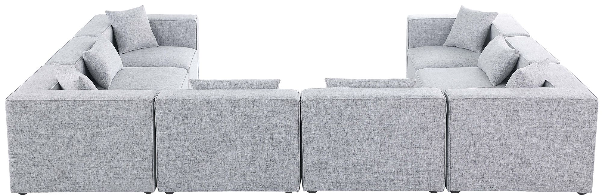 Cube 144" 8-Piece Linen Fabric Modular Sectional