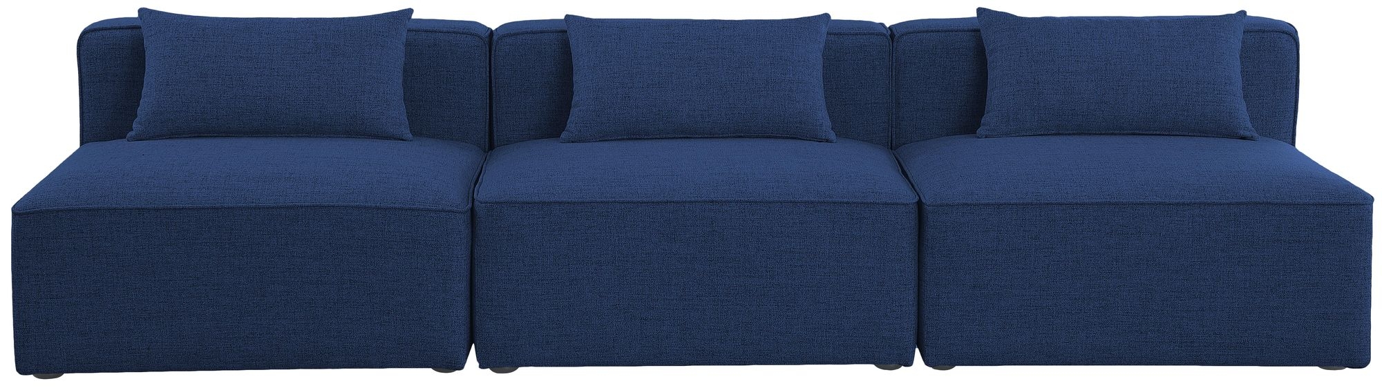 Cube 108" Linen Fabric Modular Armless Sofa