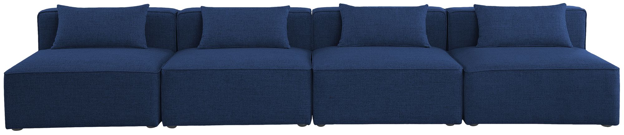 Cube 144" Linen Fabric Modular Armless Sofa