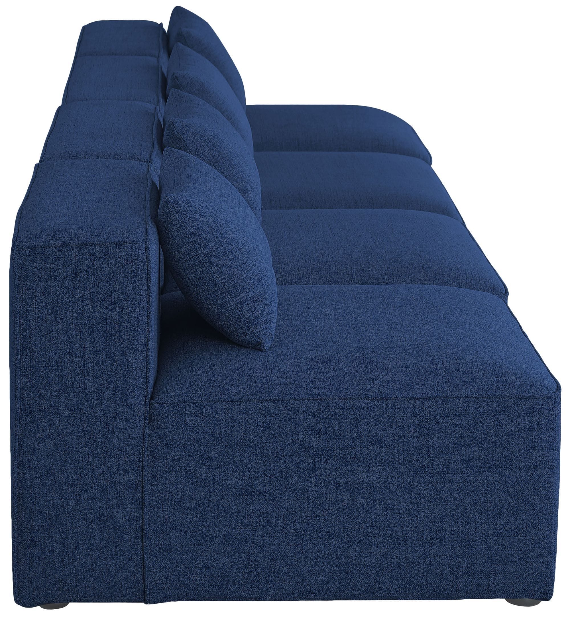 Cube 144" Linen Fabric Modular Armless Sofa