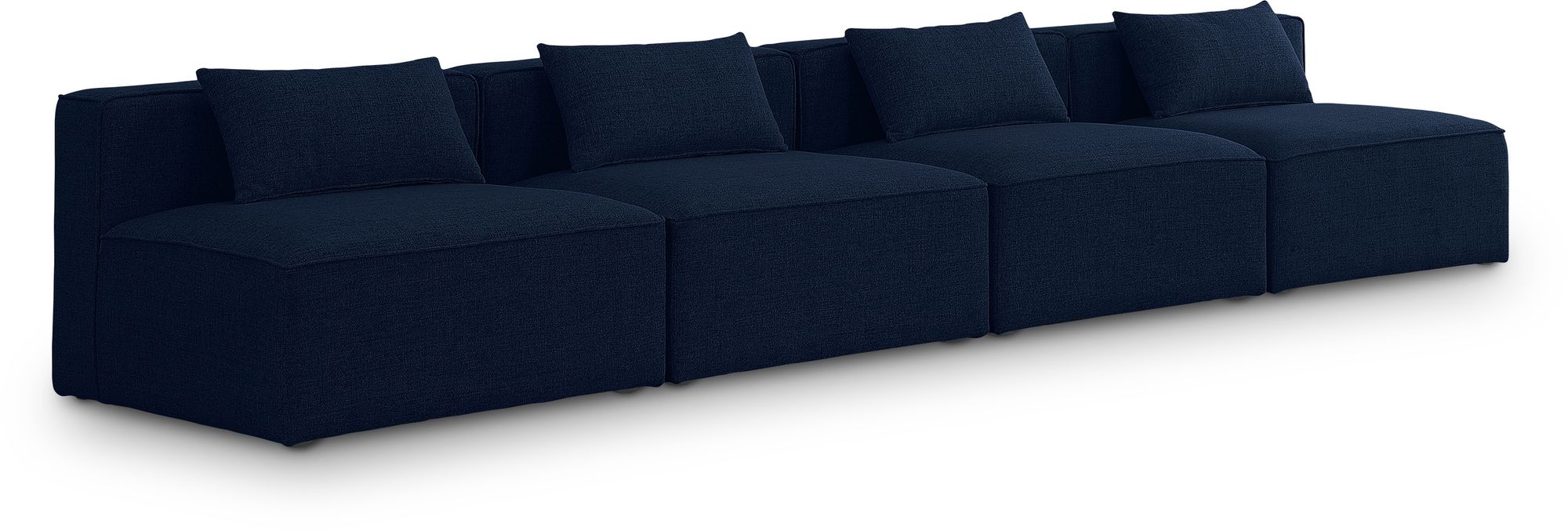 Cube 144" Linen Fabric Modular Armless Sofa