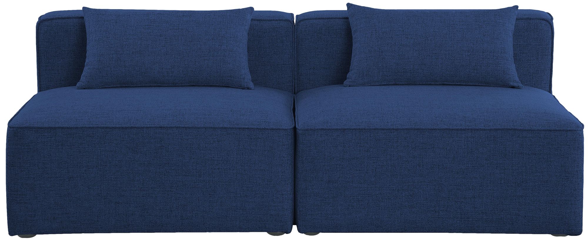 Cube 72" Linen Fabric Modular Armless Sofa