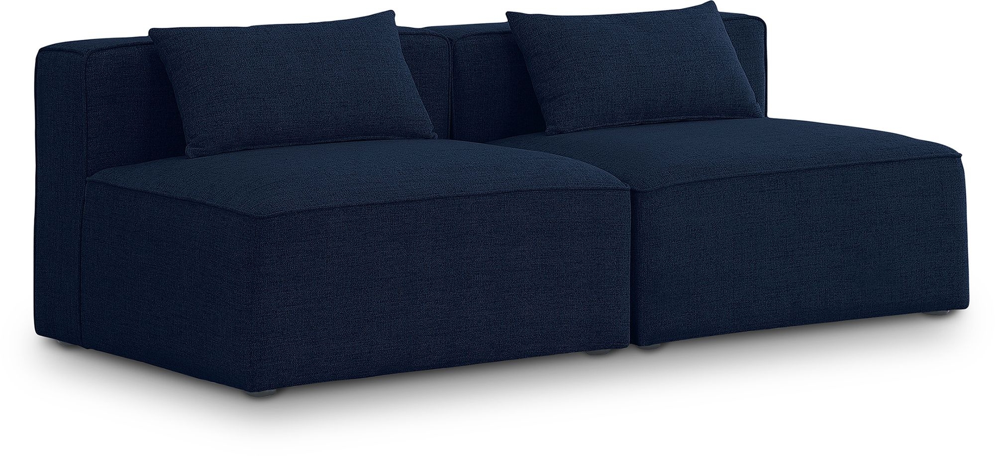 Cube 72" Linen Fabric Modular Armless Sofa