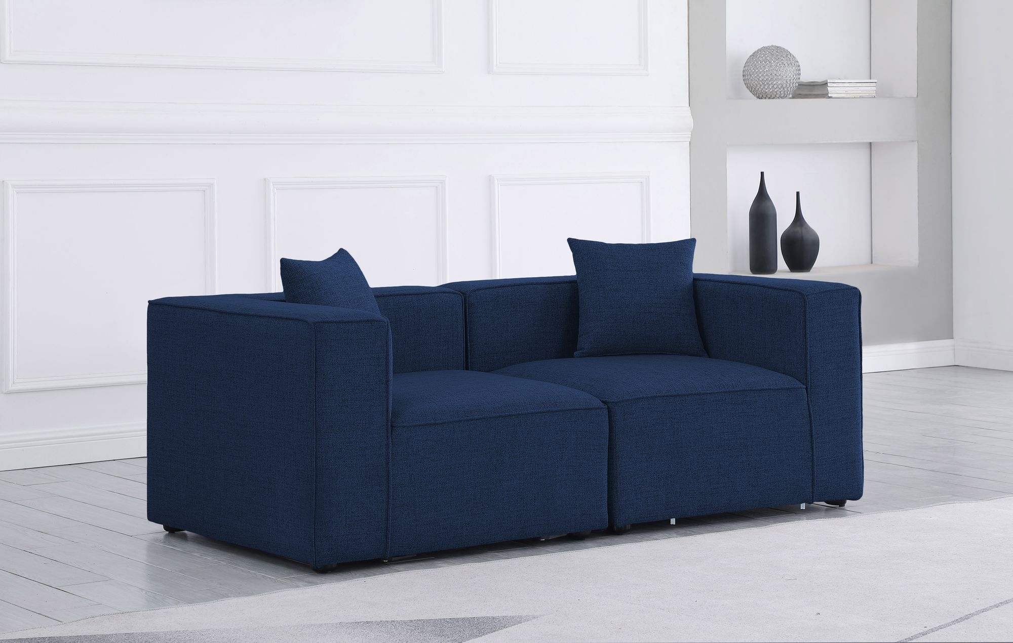 Cube 72" Linen Fabric Modular Sofa